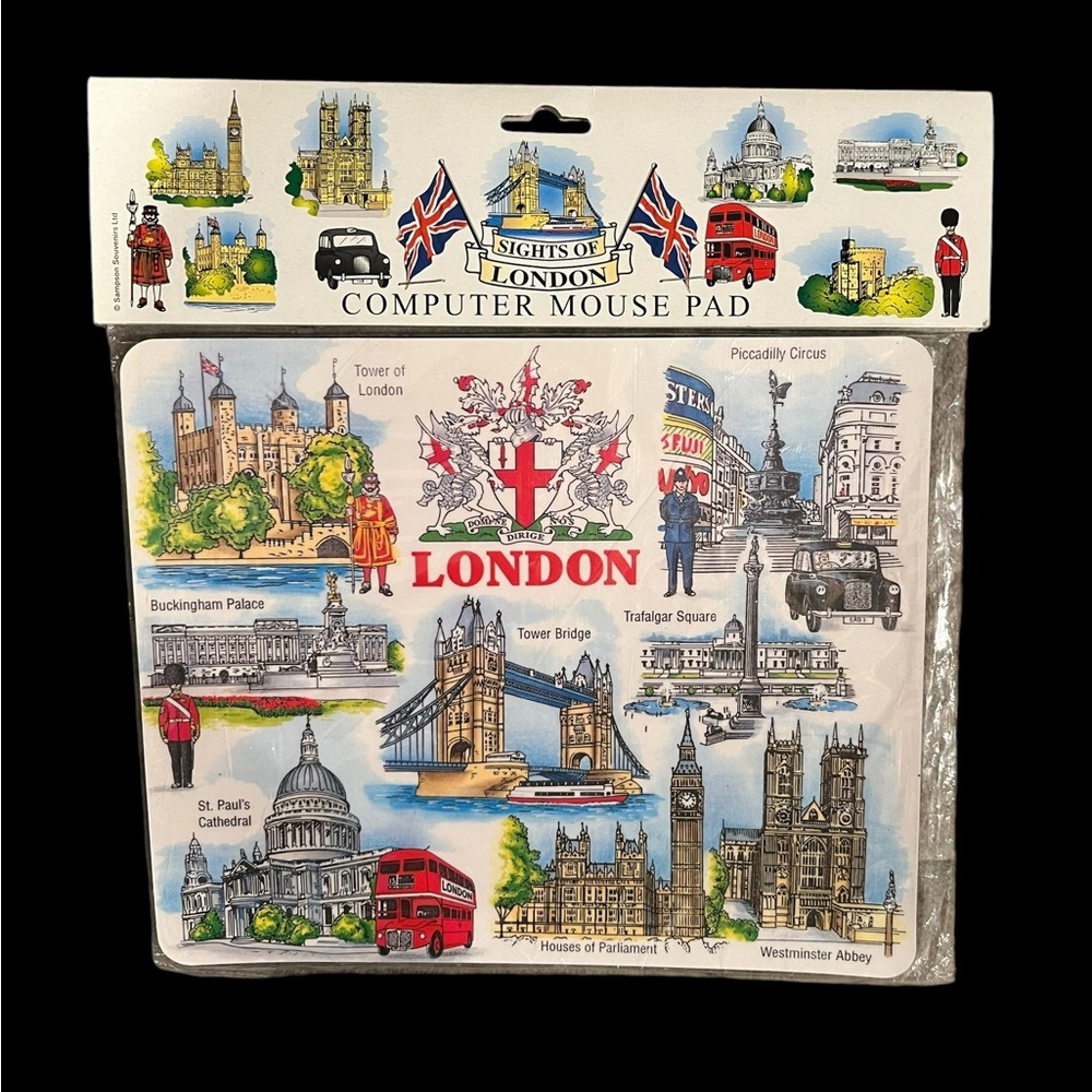 Vintage Sights of London England Computer Mouse Pad Tourist Souvenir NOS Sealed